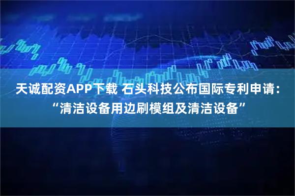 天诚配资APP下载 石头科技公布国际专利申请：“清洁设备用边刷模组及清洁设备”